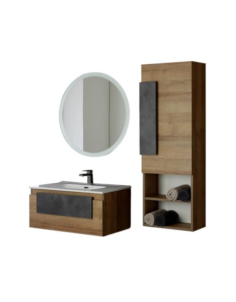 Mobilier de baie suspendat cu culoana Urban 80cm